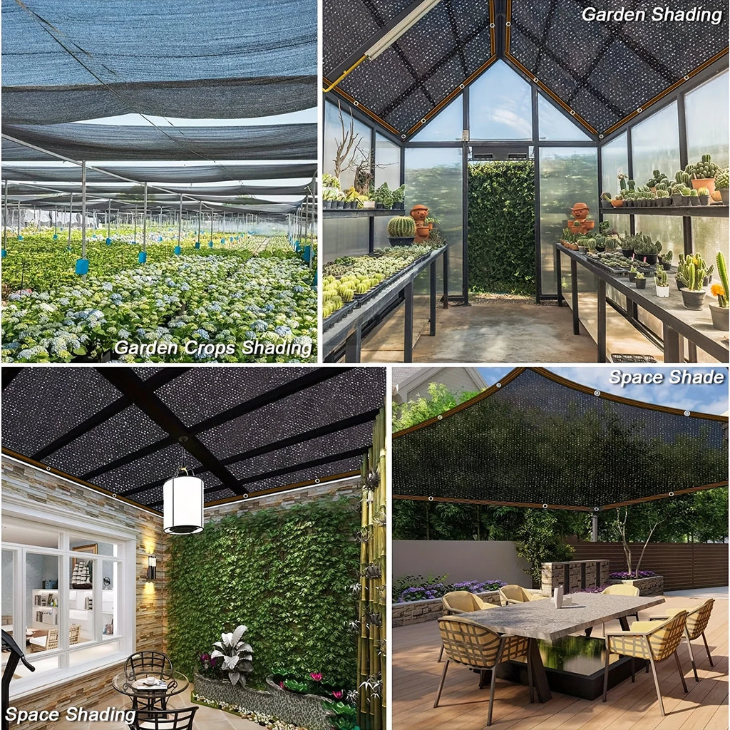 Black Shade Cloth Sunblock Mesh – Taped Edge with Grommets for Pergola, Greenhouse, Garden & Patio