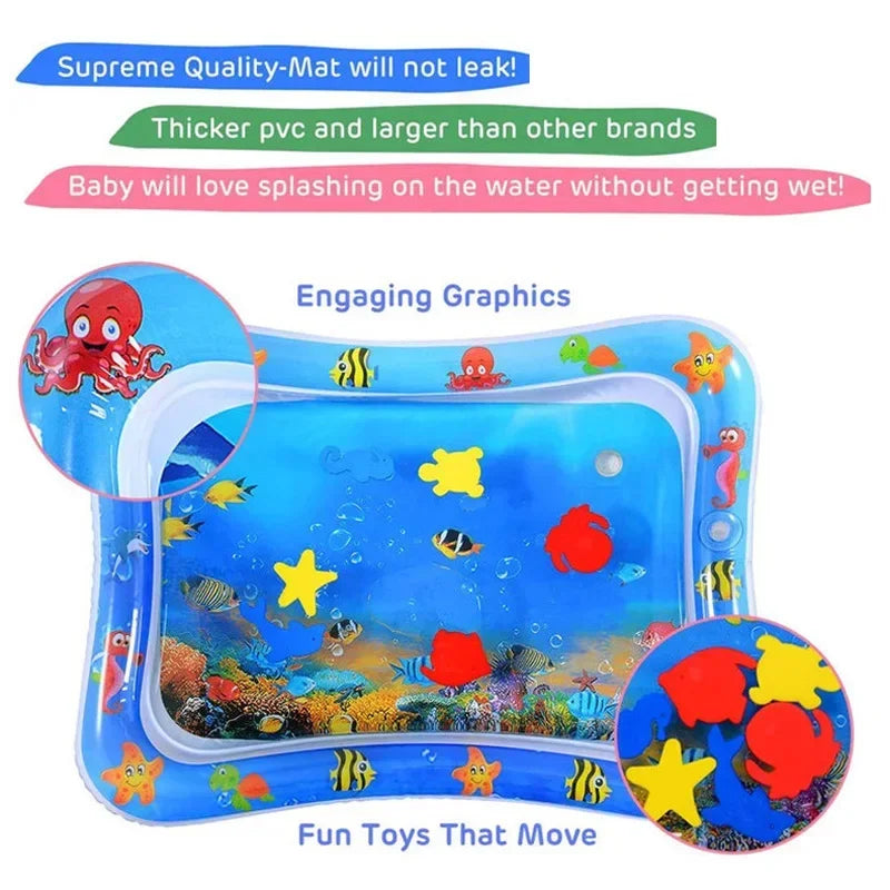Baby Inflatable Water Play Mat – Tummy Time Cushion for Sensory Development & Early Learning
