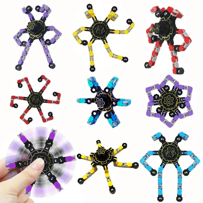 Finger Gyro Decompression Toy – Transformable Fidget Spinner for Stress Relief, Fun for Kids & Adults