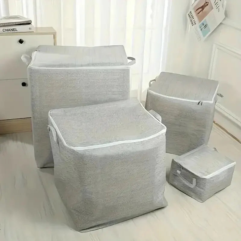 Large Capacity Household Storage Bag – Non-Woven Closet Organizer for Quilts, Clothes, and Toys