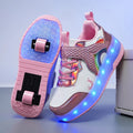 Two-Wheel LED Roller Skate Shoes for Kids – Boys & Girls Luminous Sneakers with USB Charging