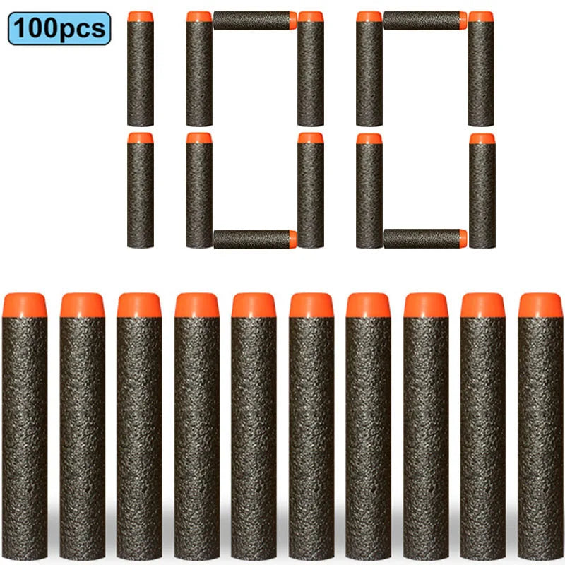 Nerf-Compatible Foam Dart Refills (50/100 Pack) | Soft, Safe Replacement Bullets for N-Strike Blasters