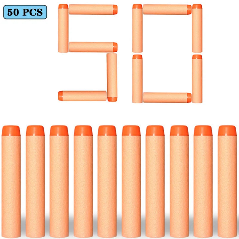 Nerf-Compatible Foam Dart Refills (50/100 Pack) | Soft, Safe Replacement Bullets for N-Strike Blasters