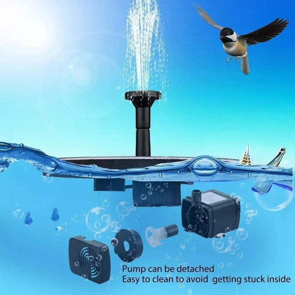 Mini Solar Water Fountain – Outdoor Pond, Pool & Bird Bath Fountain with Waterfall Effect