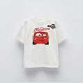 Car Cartoon Tee for Boys – Summer Short Sleeve Casual Kids T-Shirt with Printed Pattern