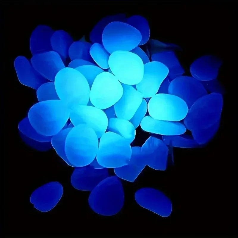 Glow in the Dark Garden Pebbles (100PCS) – Luminous Stones for Walkways, Planters, Patio & Aquarium Decor
