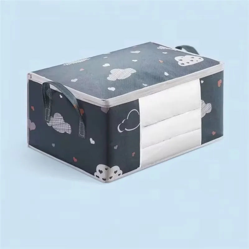 HOMEFISH Large Capacity Foldable Clothes Storage Bag – Reinforced Handle & Sturdy Zipper for Blankets and Bedding