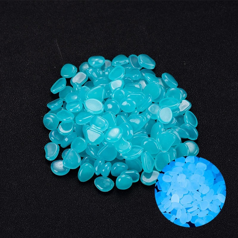 Glow in the Dark Garden Pebbles (100PCS) – Luminous Stones for Walkways, Planters, Patio & Aquarium Decor