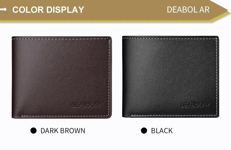 PU Leather Men’s Short Wallet – Thin Folding Credit Card Holder, Compact England Style
