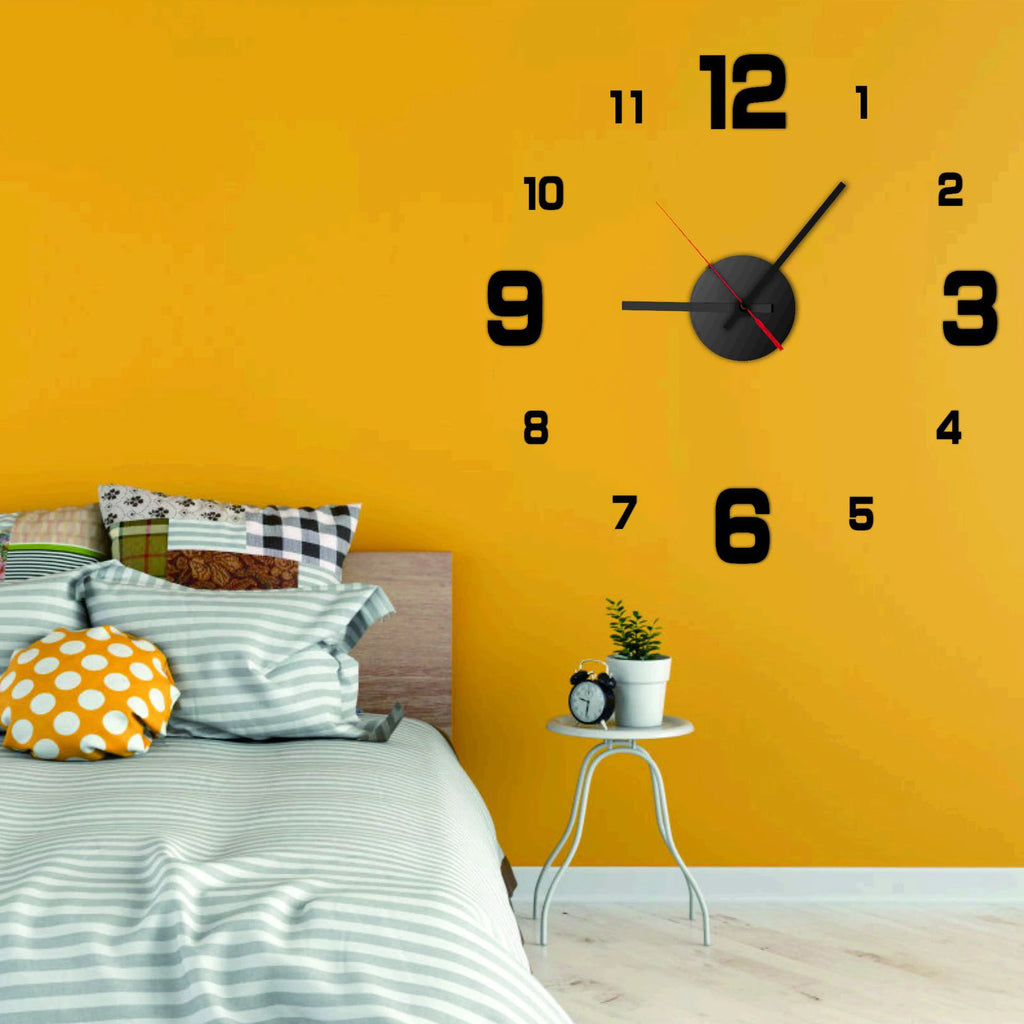 DIY 3D Frameless Wall Clock | Modern Minimalist Silent Wall Decor for Living Room, Office & Bedroom