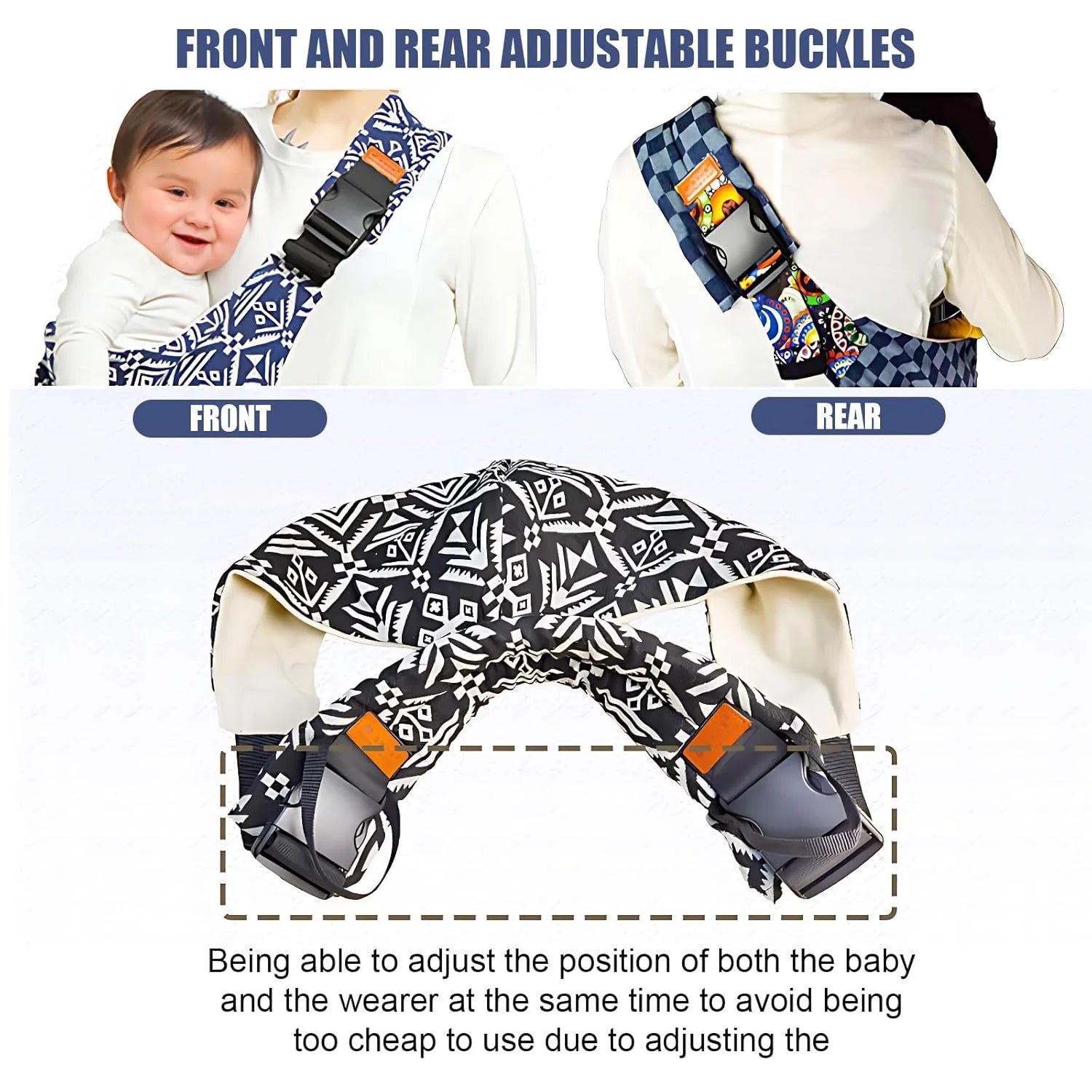 Portable Baby Carrier Sling – Adjustable Cotton Wrap for Infants & Toddlers (Up to 20kg)