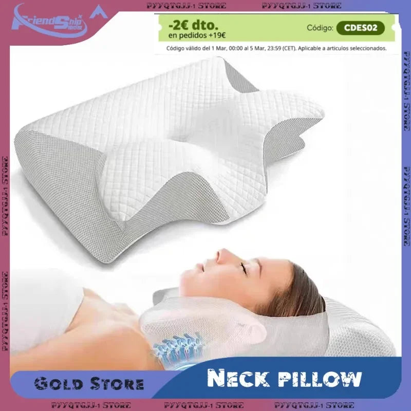 Butterfly Memory Foam Pillow for Neck Support | Contoured Cervical Pillow for Better Sleep & Neck Pain Relief