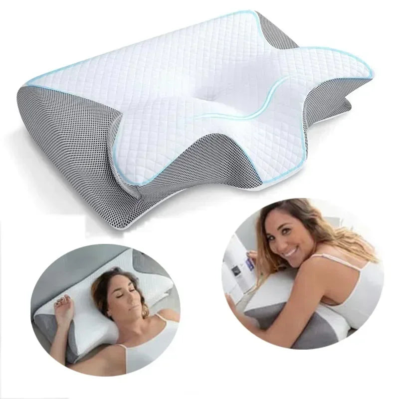Butterfly Memory Foam Pillow for Neck Support | Contoured Cervical Pillow for Better Sleep & Neck Pain Relief