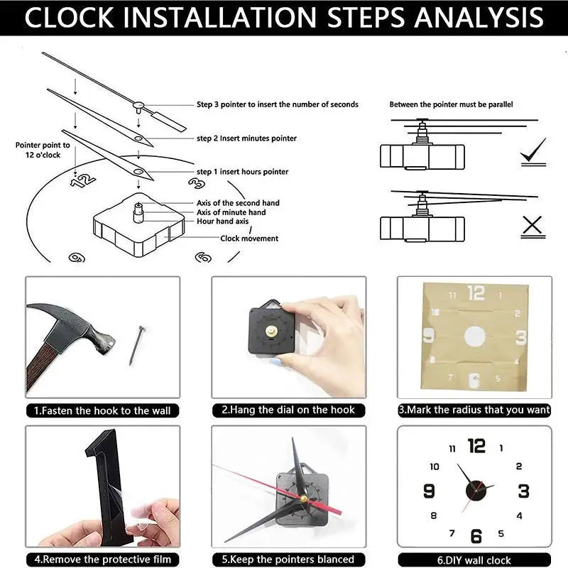DIY 3D Frameless Wall Clock | Modern Minimalist Silent Wall Decor for Living Room, Office & Bedroom