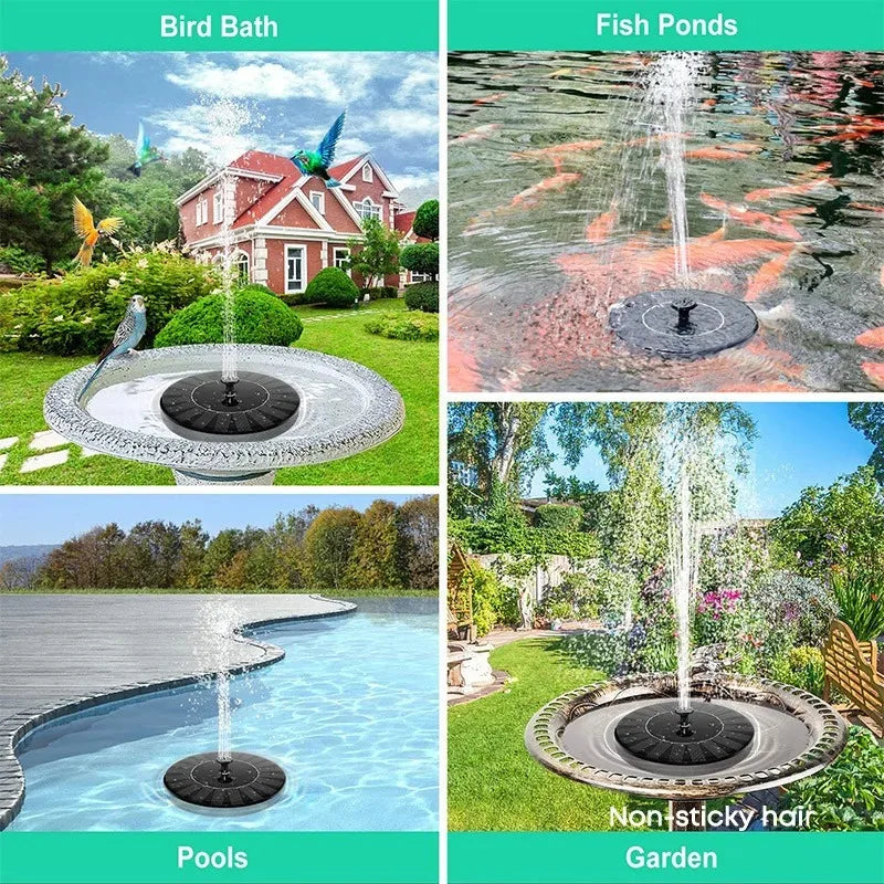 Mini Solar Water Fountain – Outdoor Pond, Pool & Bird Bath Fountain with Waterfall Effect