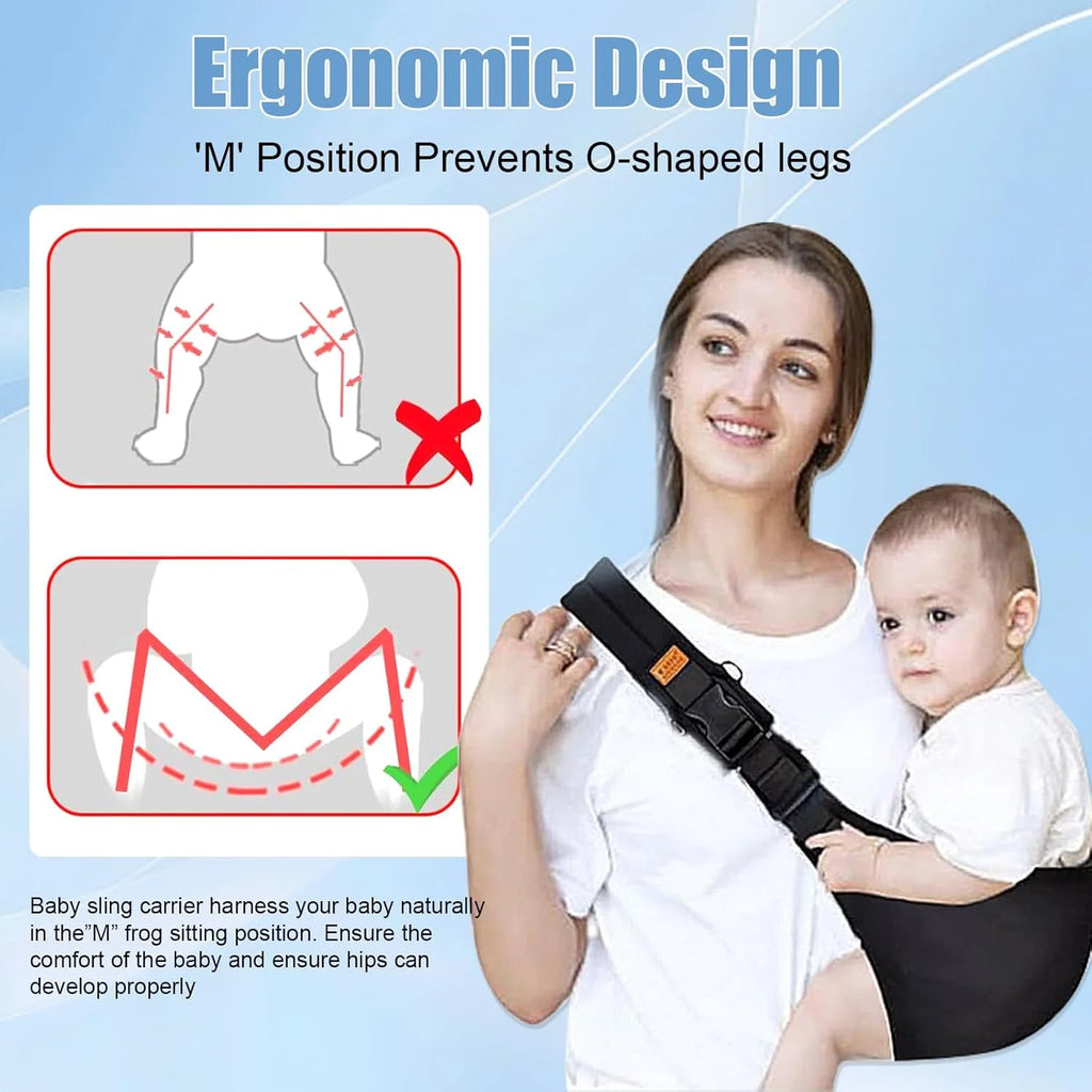 Portable Baby Carrier Sling – Adjustable Cotton Wrap for Infants & Toddlers (Up to 20kg)