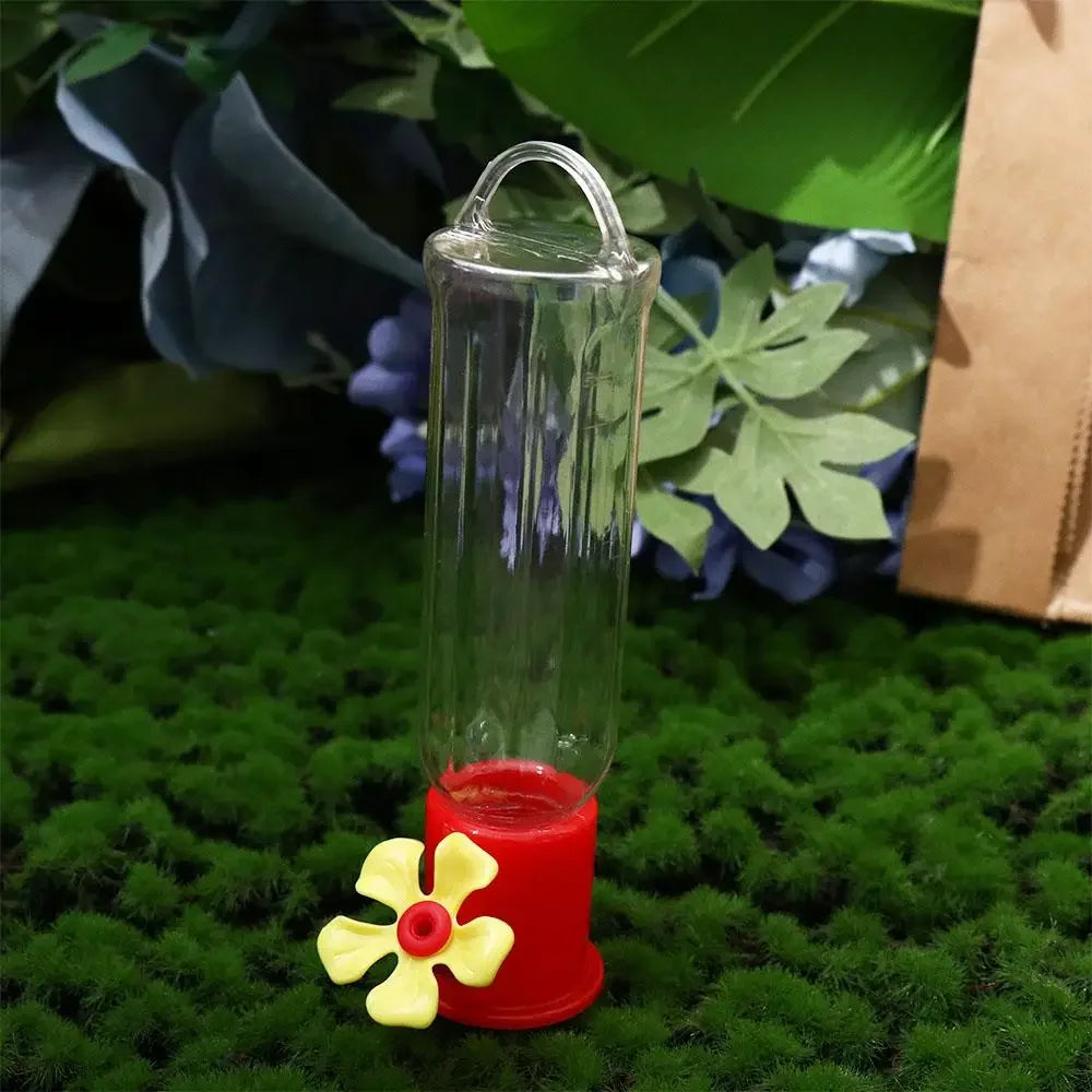 Mini Hummingbird Feeder Hanging – Transparent, Easy Clean Outdoor Nectar Feeder