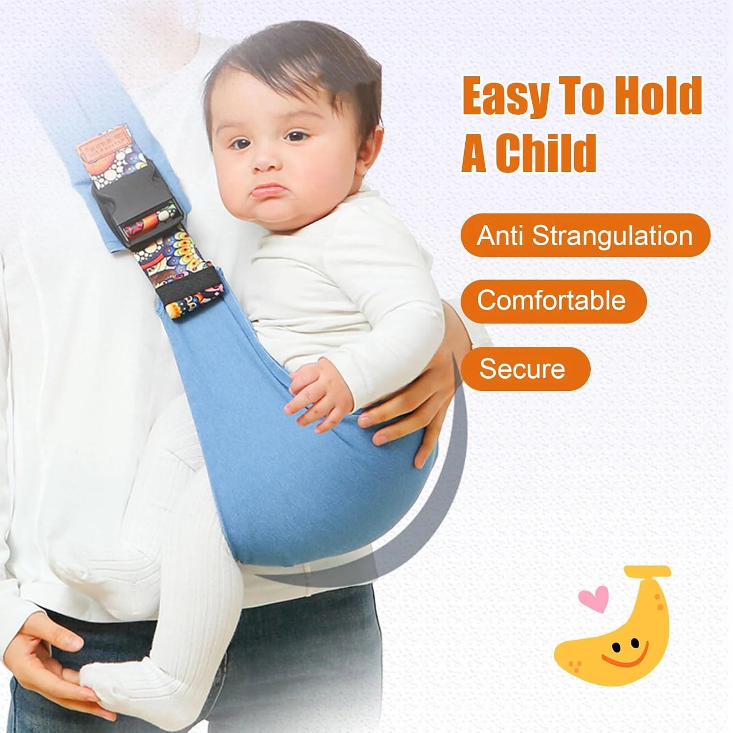Portable Baby Carrier Sling – Adjustable Cotton Wrap for Infants & Toddlers (Up to 20kg)