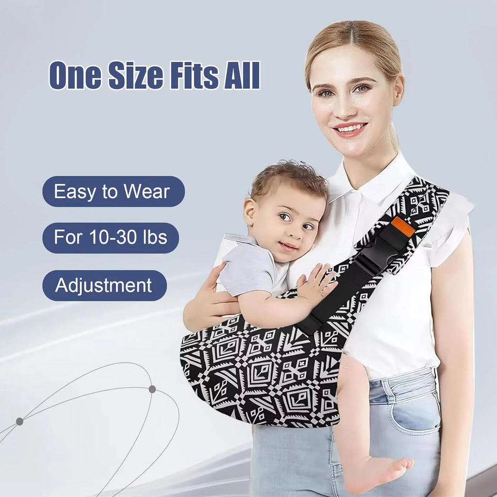 Portable Baby Carrier Sling – Adjustable Cotton Wrap for Infants & Toddlers (Up to 20kg)