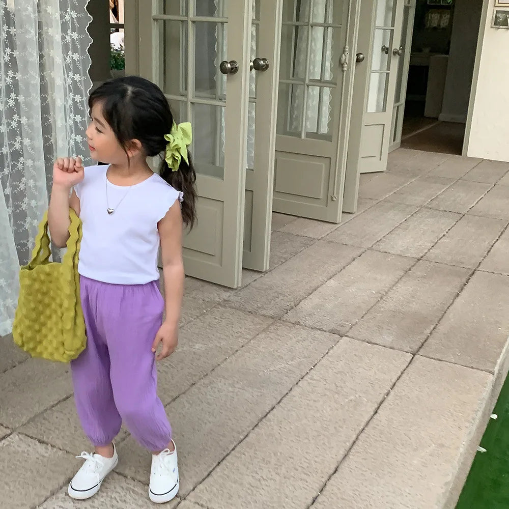 Spring & Summer Mosquito-Resistant Pants for Toddlers – Casual Loose Solid Color Trousers for Boys & Girls