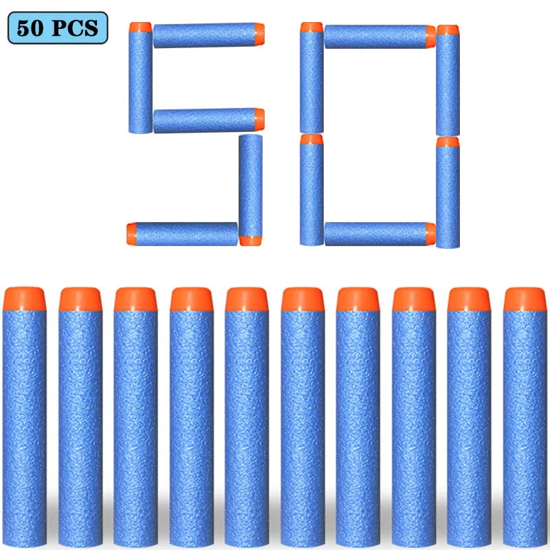 Nerf-Compatible Foam Dart Refills (50/100 Pack) | Soft, Safe Replacement Bullets for N-Strike Blasters