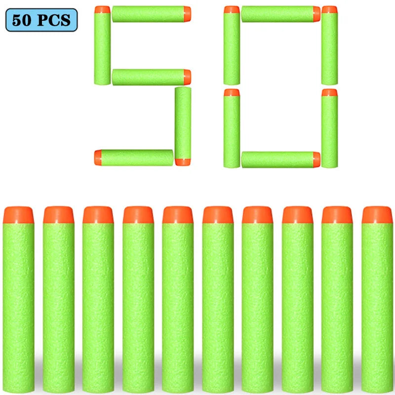 Nerf-Compatible Foam Dart Refills (50/100 Pack) | Soft, Safe Replacement Bullets for N-Strike Blasters