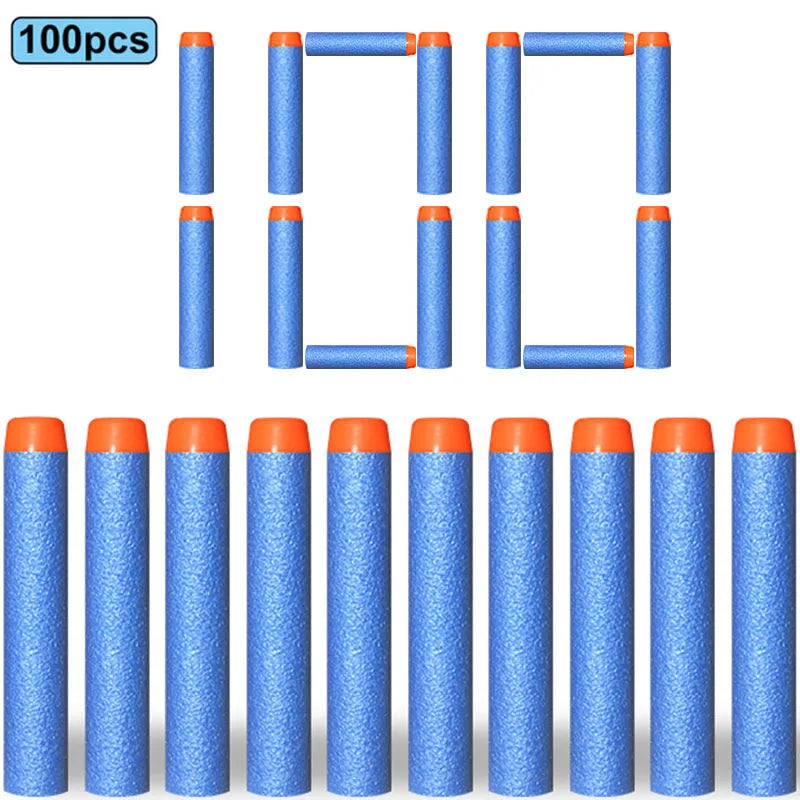 Nerf-Compatible Foam Dart Refills (50/100 Pack) | Soft, Safe Replacement Bullets for N-Strike Blasters