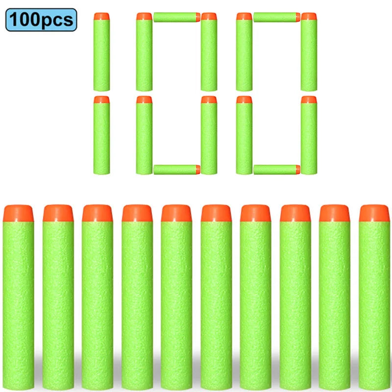 Nerf-Compatible Foam Dart Refills (50/100 Pack) | Soft, Safe Replacement Bullets for N-Strike Blasters