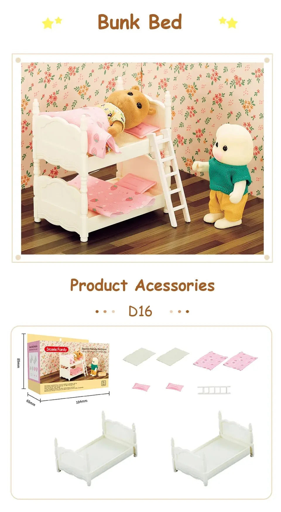 1:12 Miniature Dollhouse Furniture – Forest Family Kitchen & Dining Accessories, Pretend Play Toys for Girls