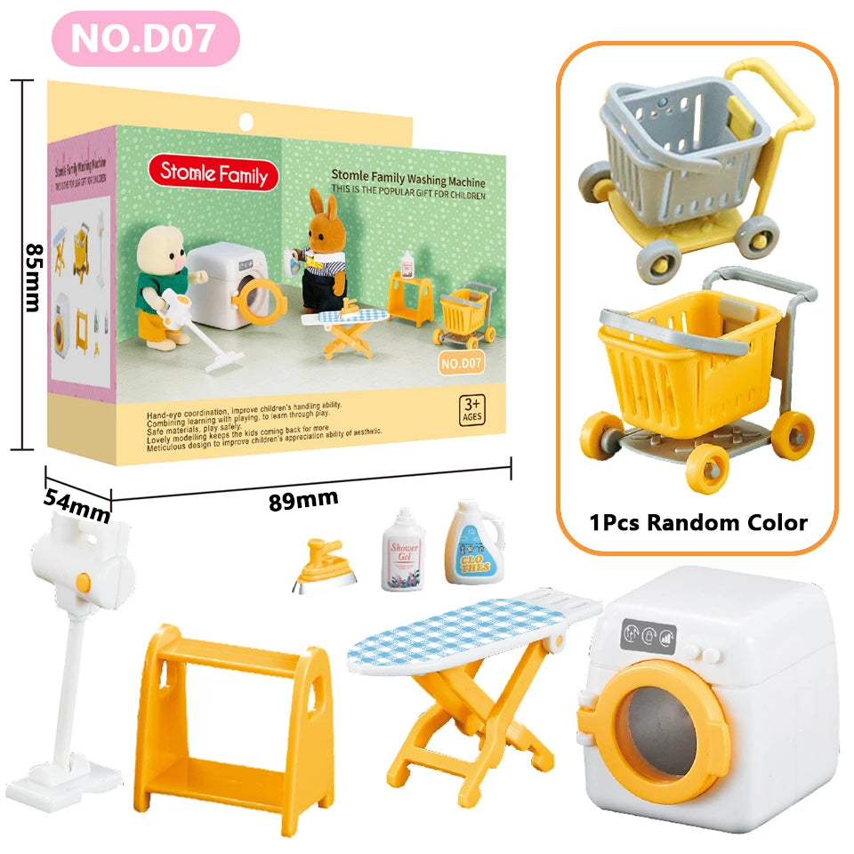 1:12 Miniature Dollhouse Furniture – Forest Family Kitchen & Dining Accessories, Pretend Play Toys for Girls