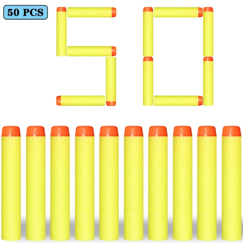 Nerf-Compatible Foam Dart Refills (50/100 Pack) | Soft, Safe Replacement Bullets for N-Strike Blasters