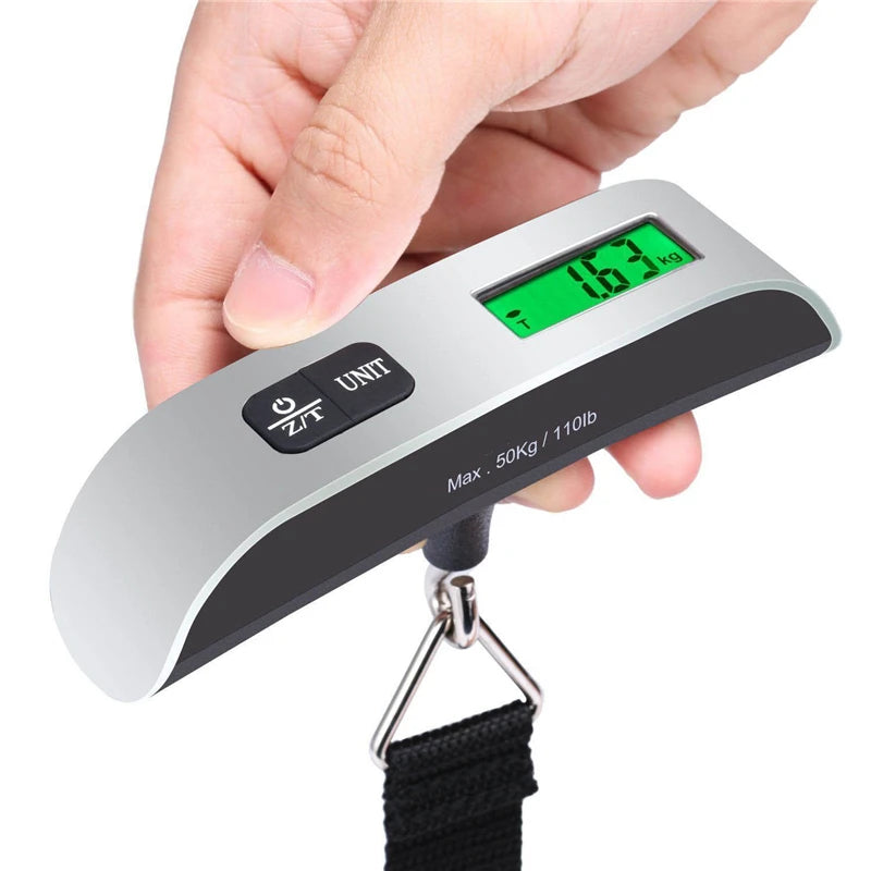 Portable Digital Luggage Scale – 110lb/50kg Electronic Hanging Suitcase Travel Weight Tool with LCD Display