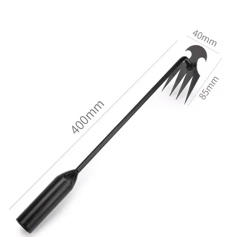 Heavy-Duty Hand Weeder Tool (4-Tine Steel) – Deep Root Weed Puller with Ergonomic Handle for Garden & Lawn