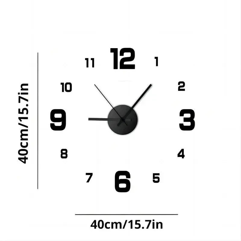 DIY 3D Frameless Wall Clock | Modern Minimalist Silent Wall Decor for Living Room, Office & Bedroom