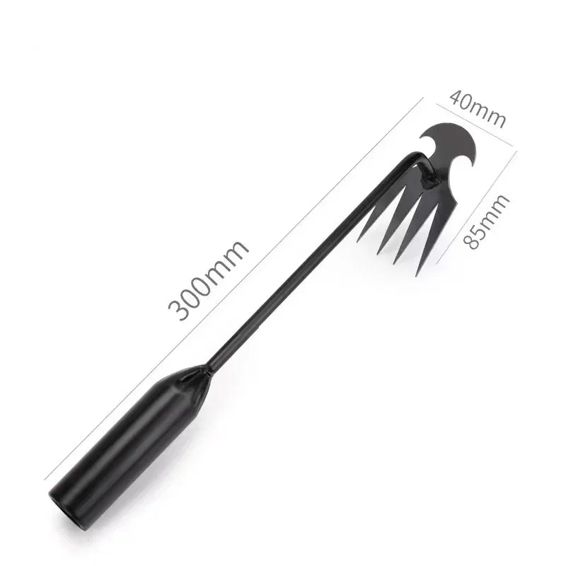 Heavy-Duty Hand Weeder Tool (4-Tine Steel) – Deep Root Weed Puller with Ergonomic Handle for Garden & Lawn