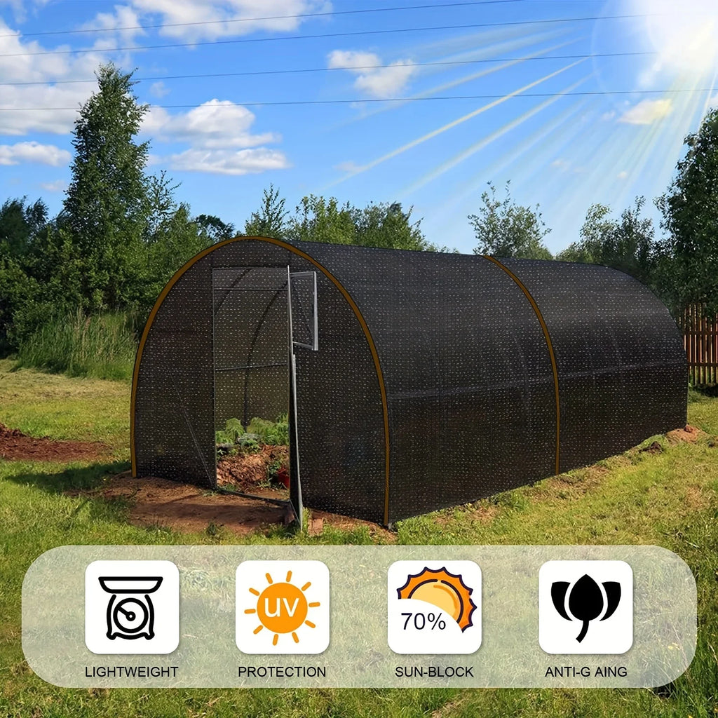 Black Shade Cloth Sunblock Mesh – Taped Edge with Grommets for Pergola, Greenhouse, Garden & Patio