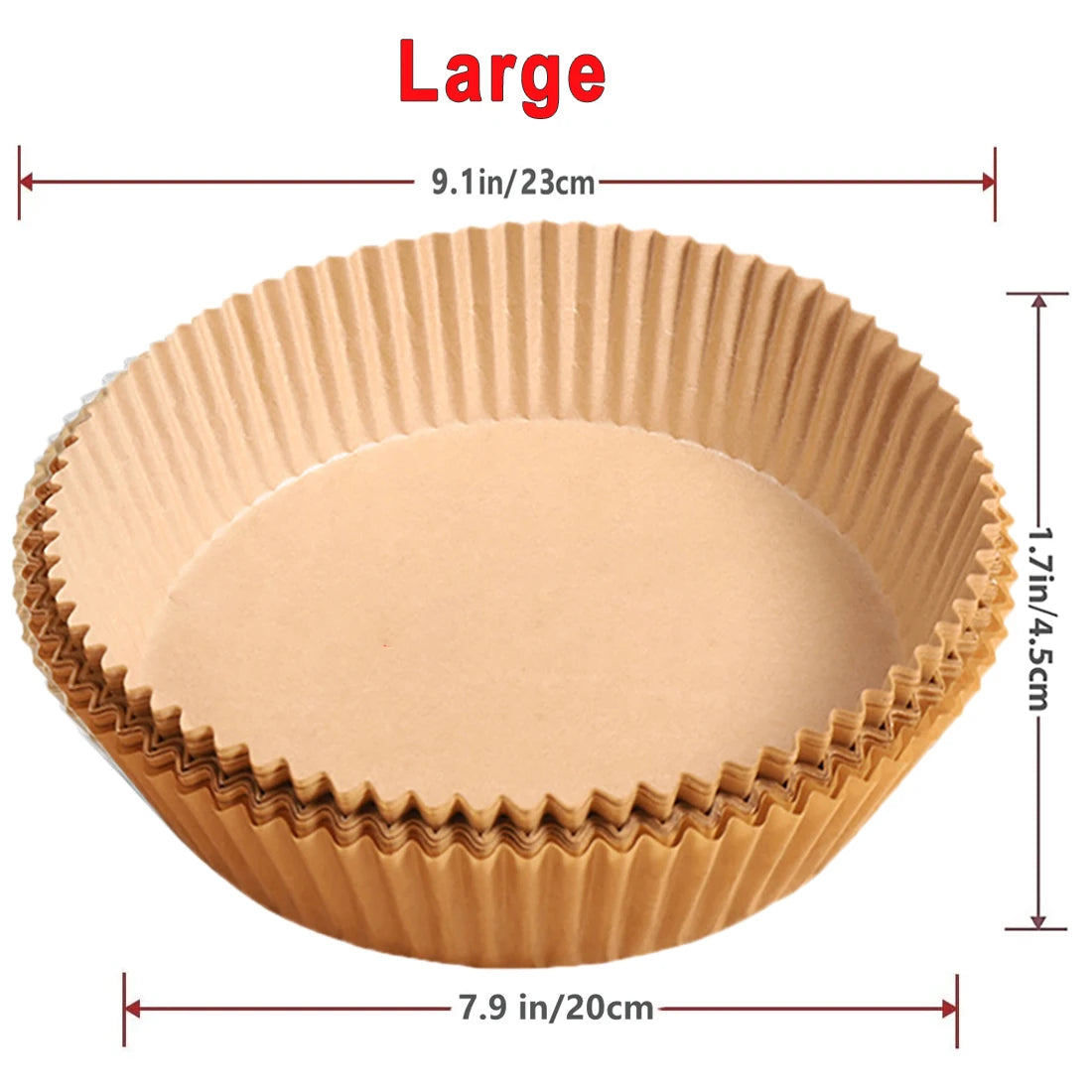 Air Fryer Disposable Paper Liners (50/100 Pack) | Non-Stick, No-Mess Cleanup for Easy Cooking