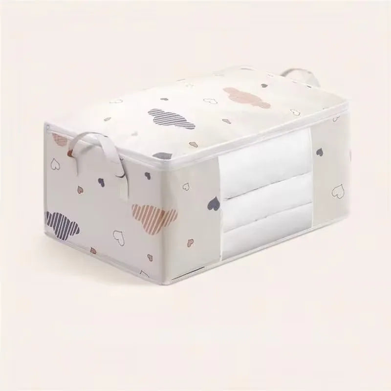 HOMEFISH Large Capacity Foldable Clothes Storage Bag – Reinforced Handle & Sturdy Zipper for Blankets and Bedding