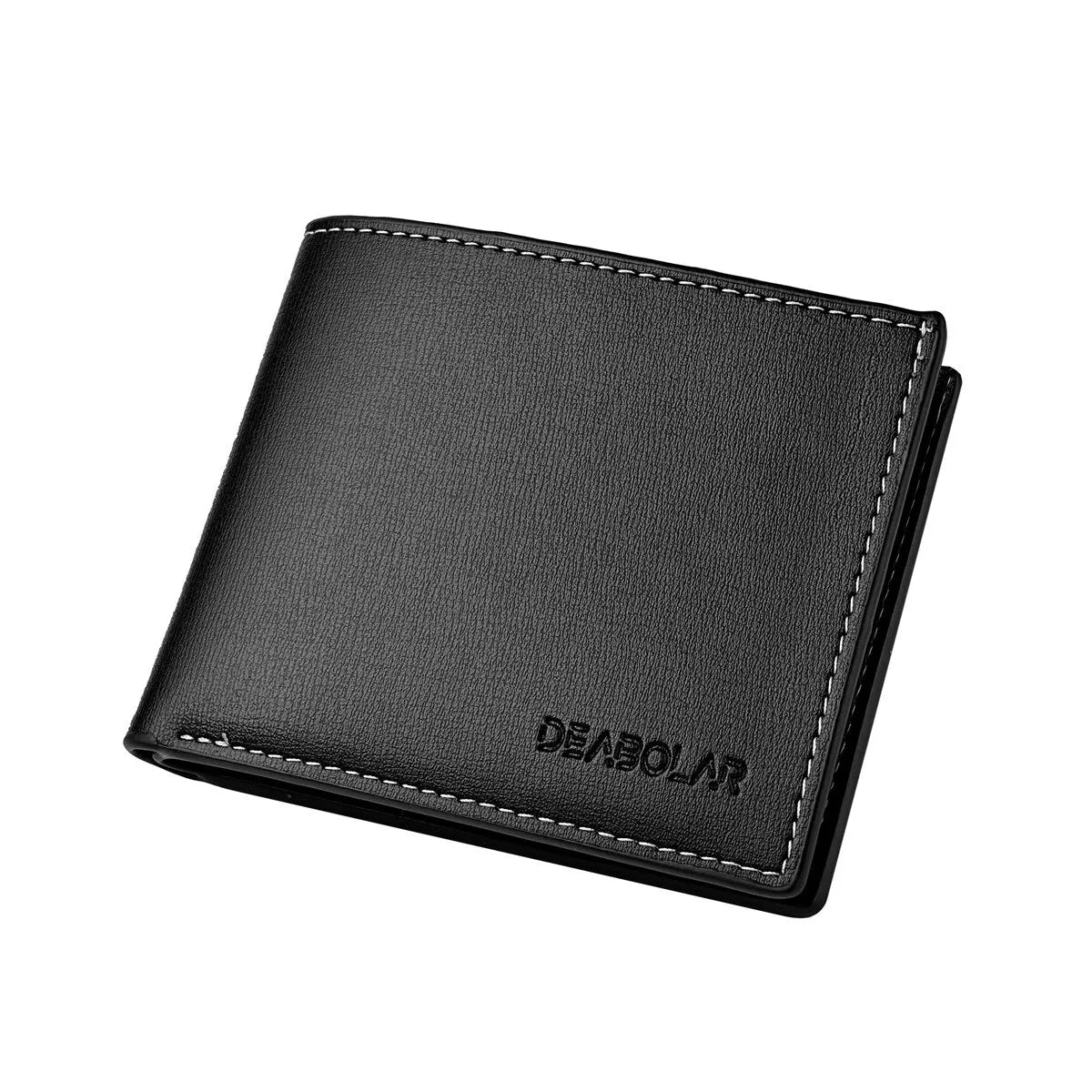 PU Leather Men’s Short Wallet – Thin Folding Credit Card Holder, Compact England Style