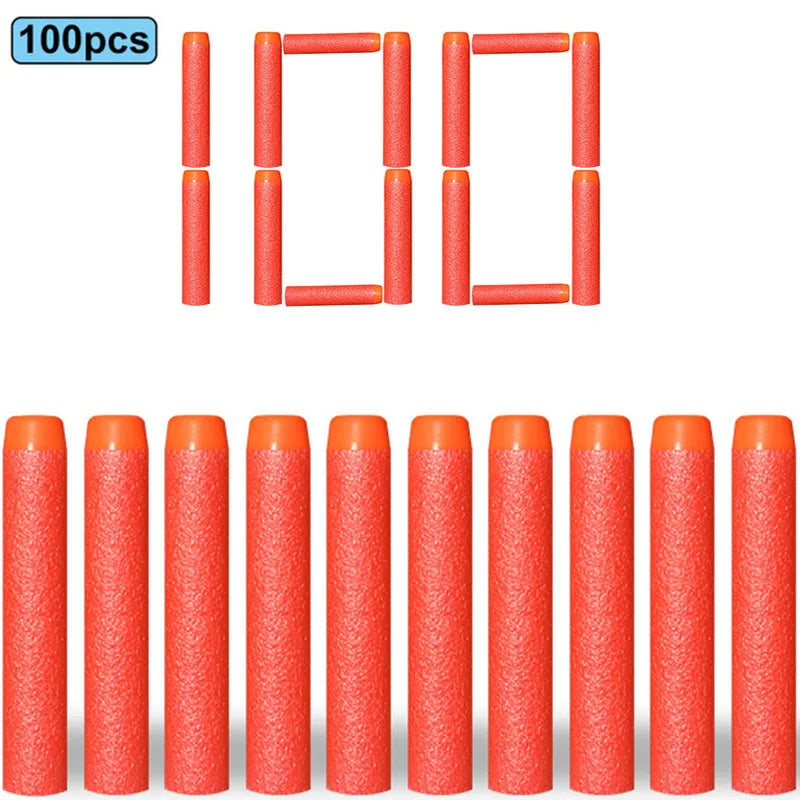 Nerf-Compatible Foam Dart Refills (50/100 Pack) | Soft, Safe Replacement Bullets for N-Strike Blasters