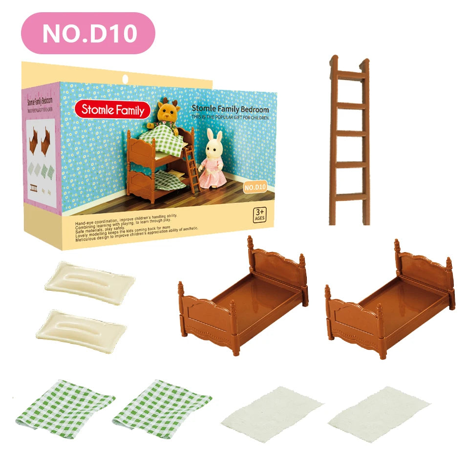 1:12 Miniature Dollhouse Furniture – Forest Family Kitchen & Dining Accessories, Pretend Play Toys for Girls