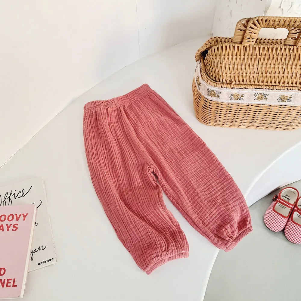 Spring & Summer Mosquito-Resistant Pants for Toddlers – Casual Loose Solid Color Trousers for Boys & Girls