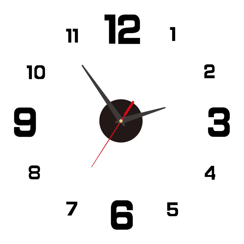 DIY 3D Frameless Wall Clock | Modern Minimalist Silent Wall Decor for Living Room, Office & Bedroom