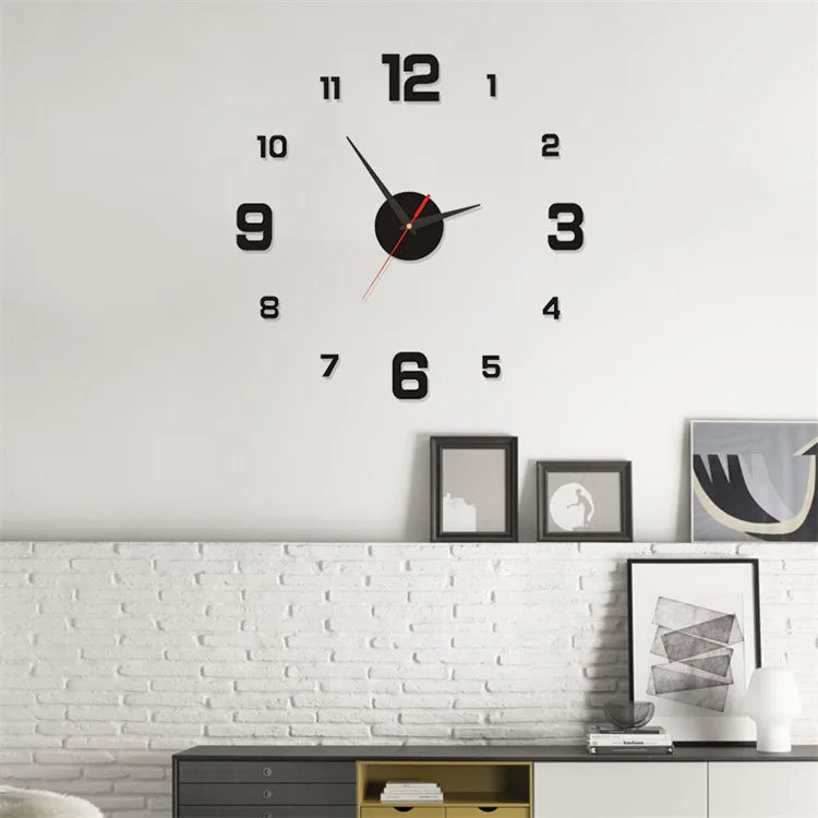 DIY 3D Frameless Wall Clock | Modern Minimalist Silent Wall Decor for Living Room, Office & Bedroom