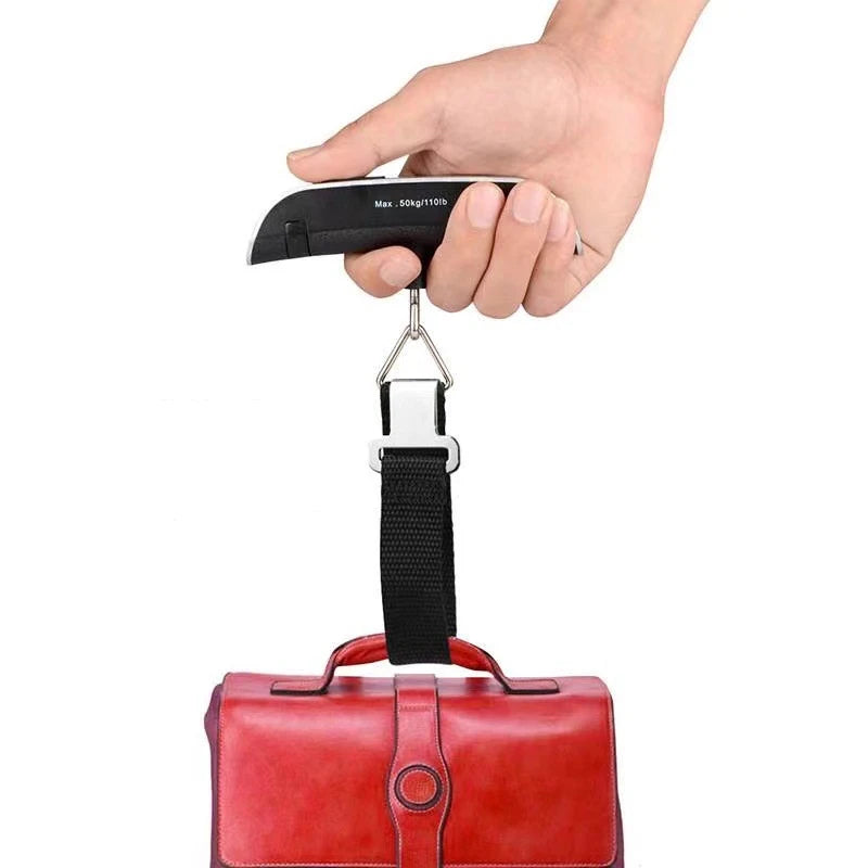 Portable Digital Luggage Scale – 110lb/50kg Electronic Hanging Suitcase Travel Weight Tool with LCD Display
