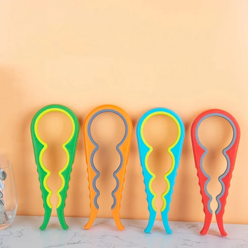 4-in-1 Jar & Bottle Opener Tool | Easy Grip Lid Opener, Can Opener & Kitchen Helper | Must-Have for Easy Opening