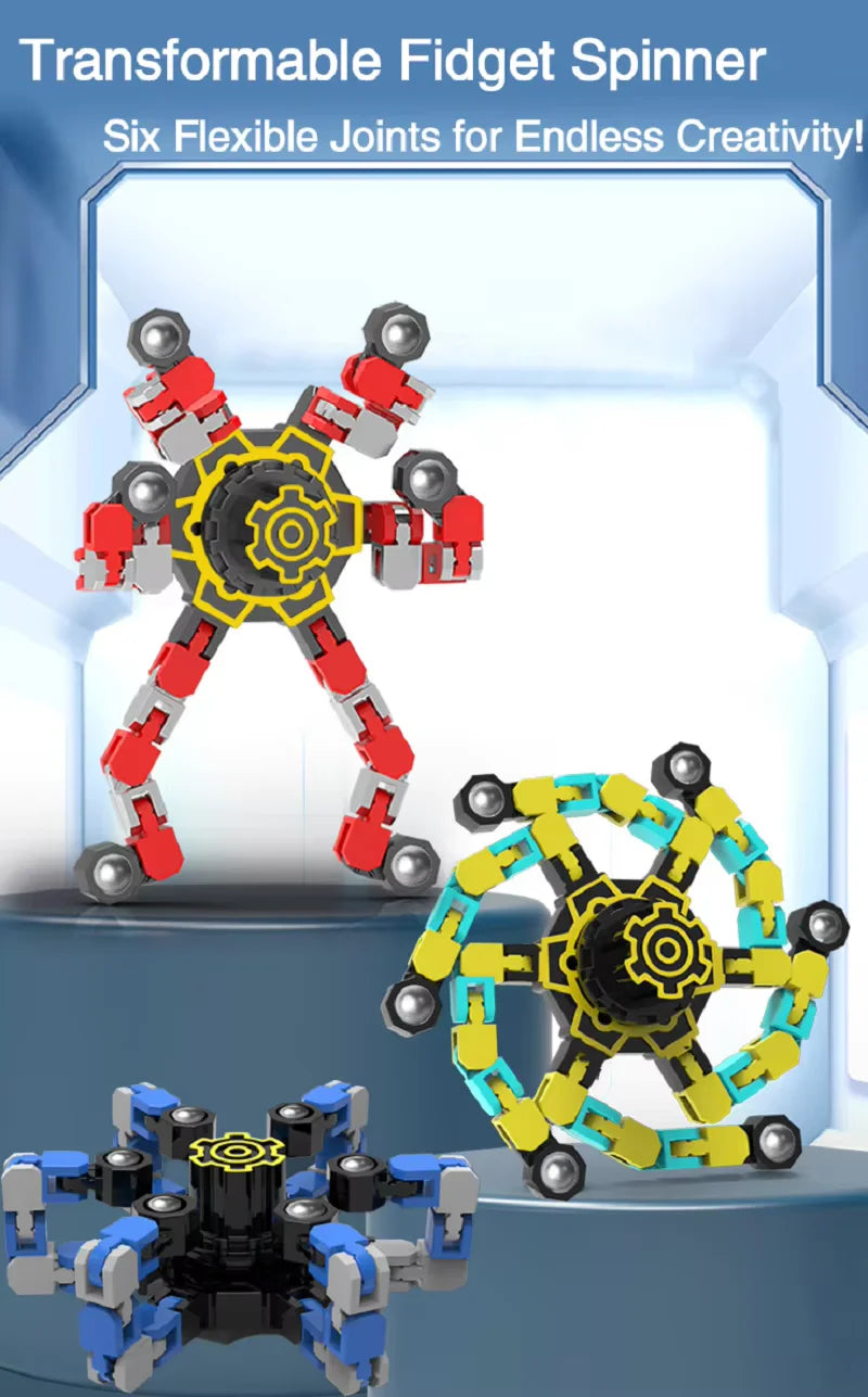 Finger Gyro Decompression Toy – Transformable Fidget Spinner for Stress Relief, Fun for Kids & Adults
