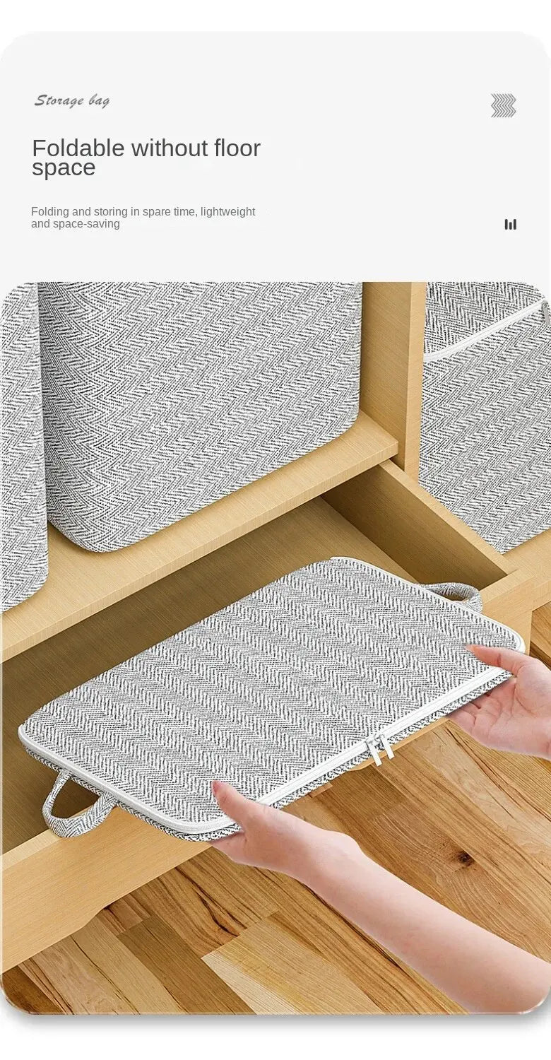Large Capacity Household Storage Bag – Non-Woven Closet Organizer for Quilts, Clothes, and Toys
