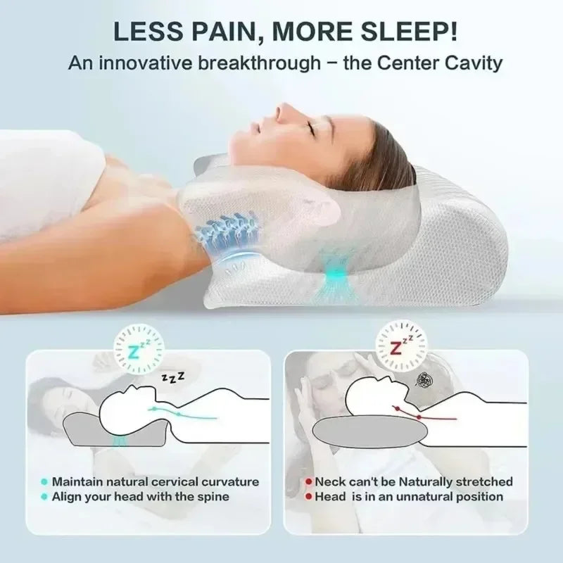 Butterfly Memory Foam Pillow for Neck Support | Contoured Cervical Pillow for Better Sleep & Neck Pain Relief