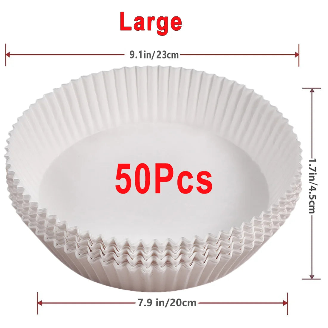 Air Fryer Disposable Paper Liners (50/100 Pack) | Non-Stick, No-Mess Cleanup for Easy Cooking